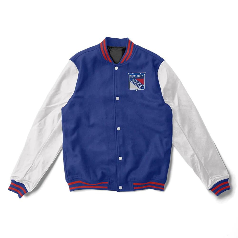 New York Rangers Blue And White Varsity Jacket