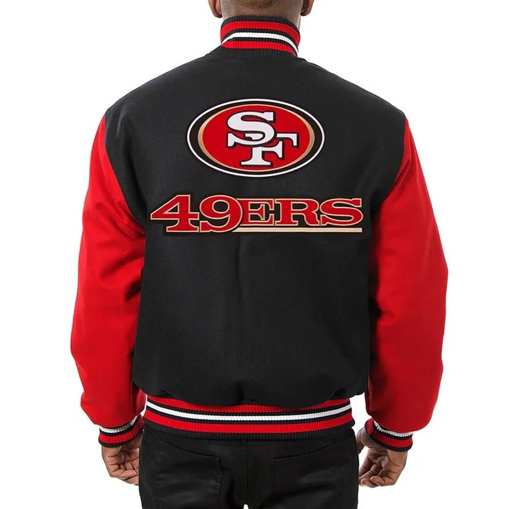 San Francisco 49ers Varsity Black And Scarlet Jacket