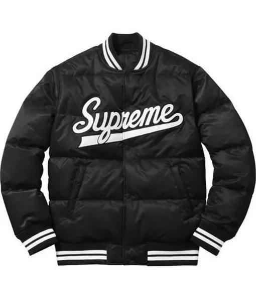 Supreme Black Puffy Varsity Jacket