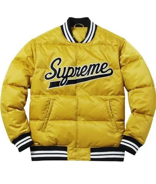 Supreme Black Puffy Varsity Jacket