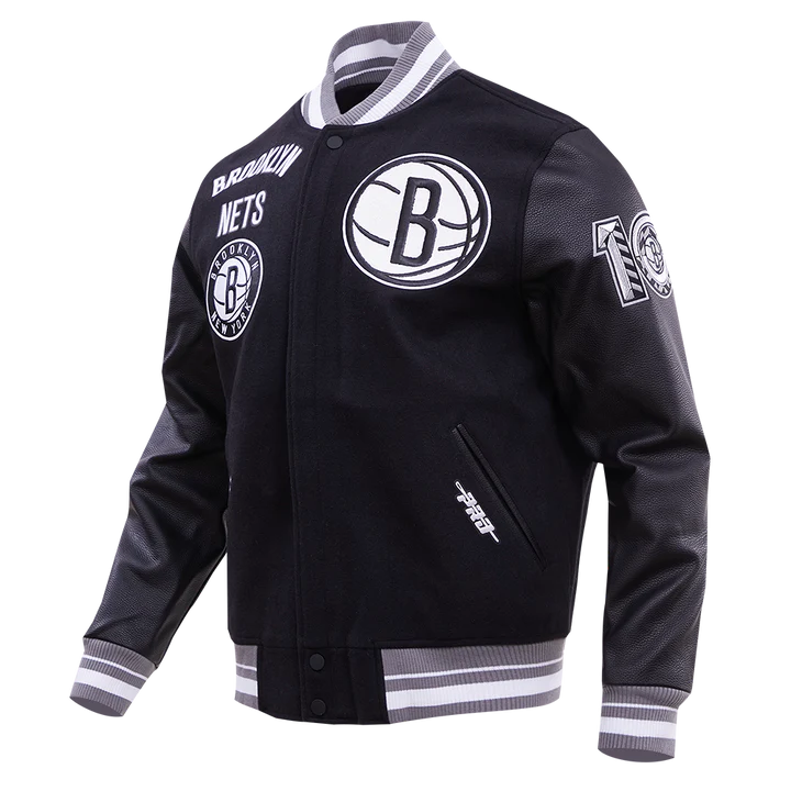 Brooklyn Nets Retro Classic Rib Wool Varsity Jacket