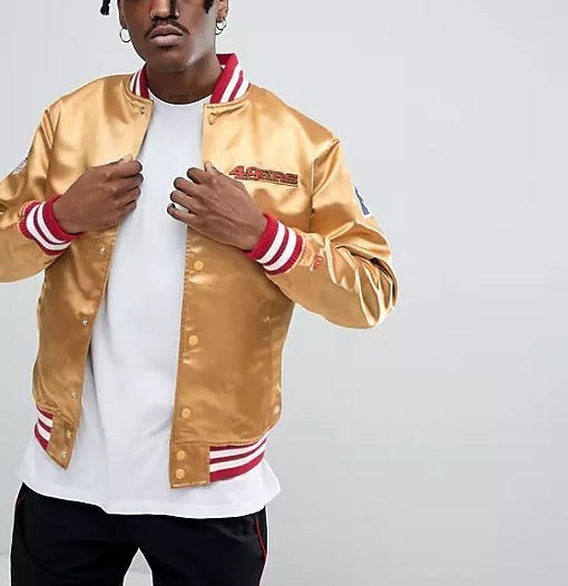 New Era Nfl San Francisco 49ers Gold Bomber Jacket