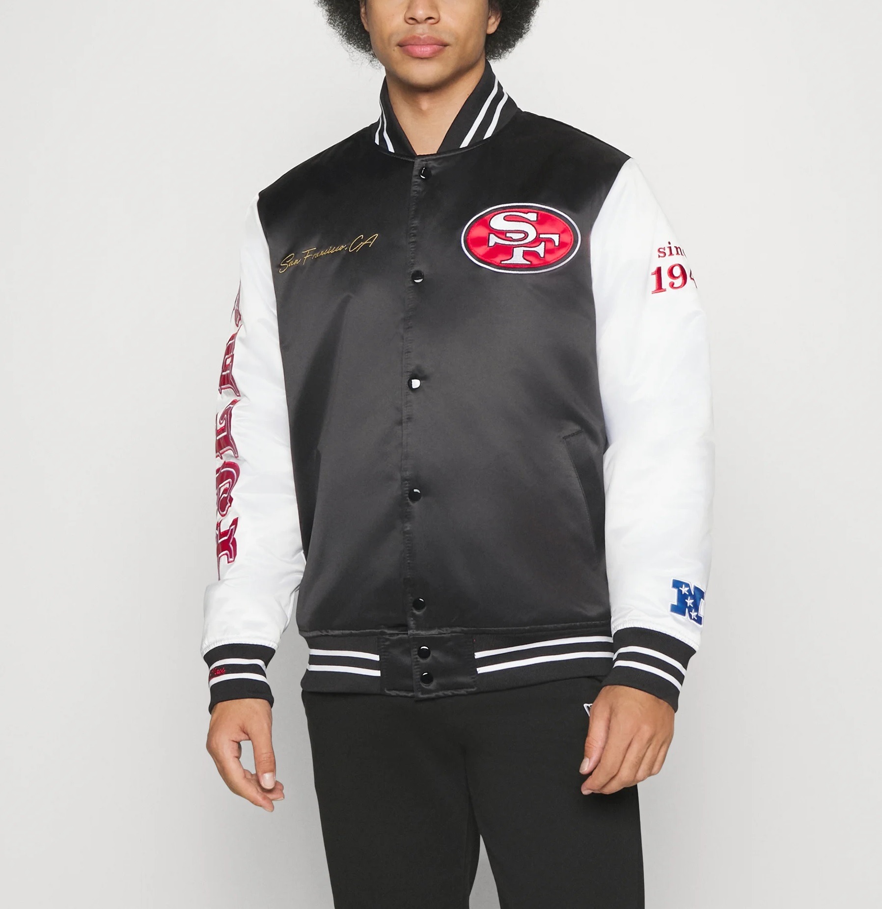 Nfl 49ers Faithful & The Bay Black Satin Jacket