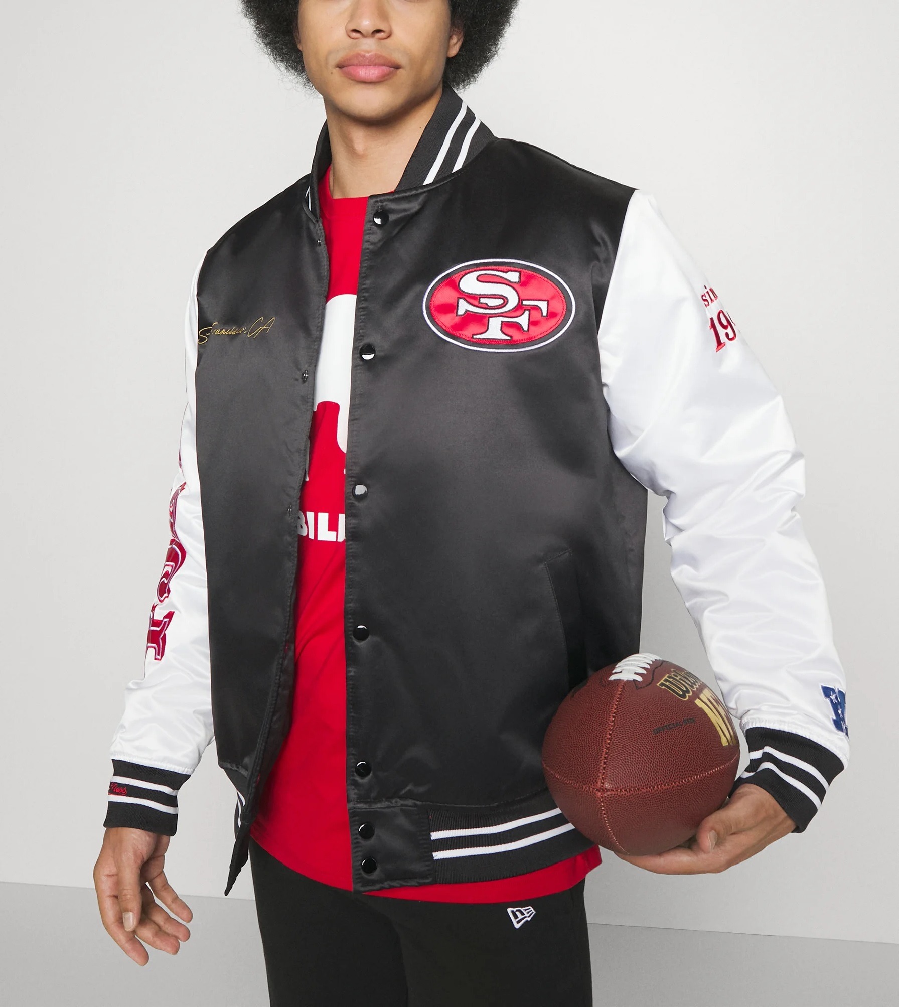Nfl 49ers Faithful & The Bay Black Satin Jacket