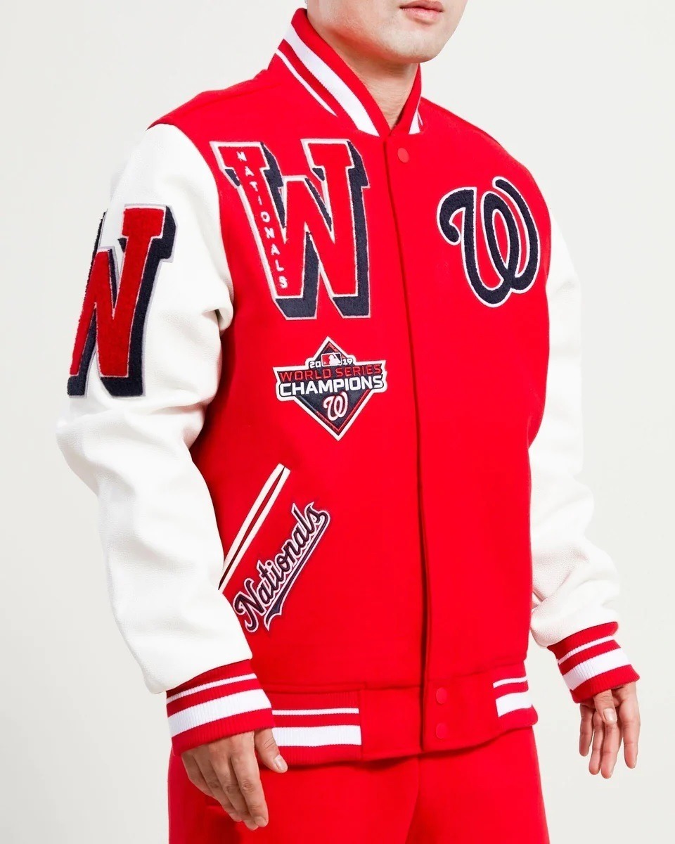 Washington Nationals Mash Up Logo Varsity Jacket