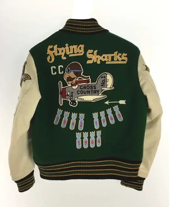 Chicago Flying Shark Green Varsity Jacket