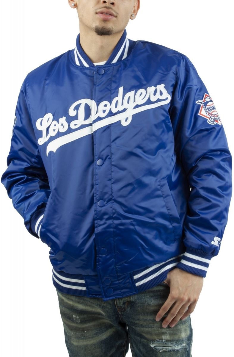 LA Dodgers National Blue Satin Varsity Jacket