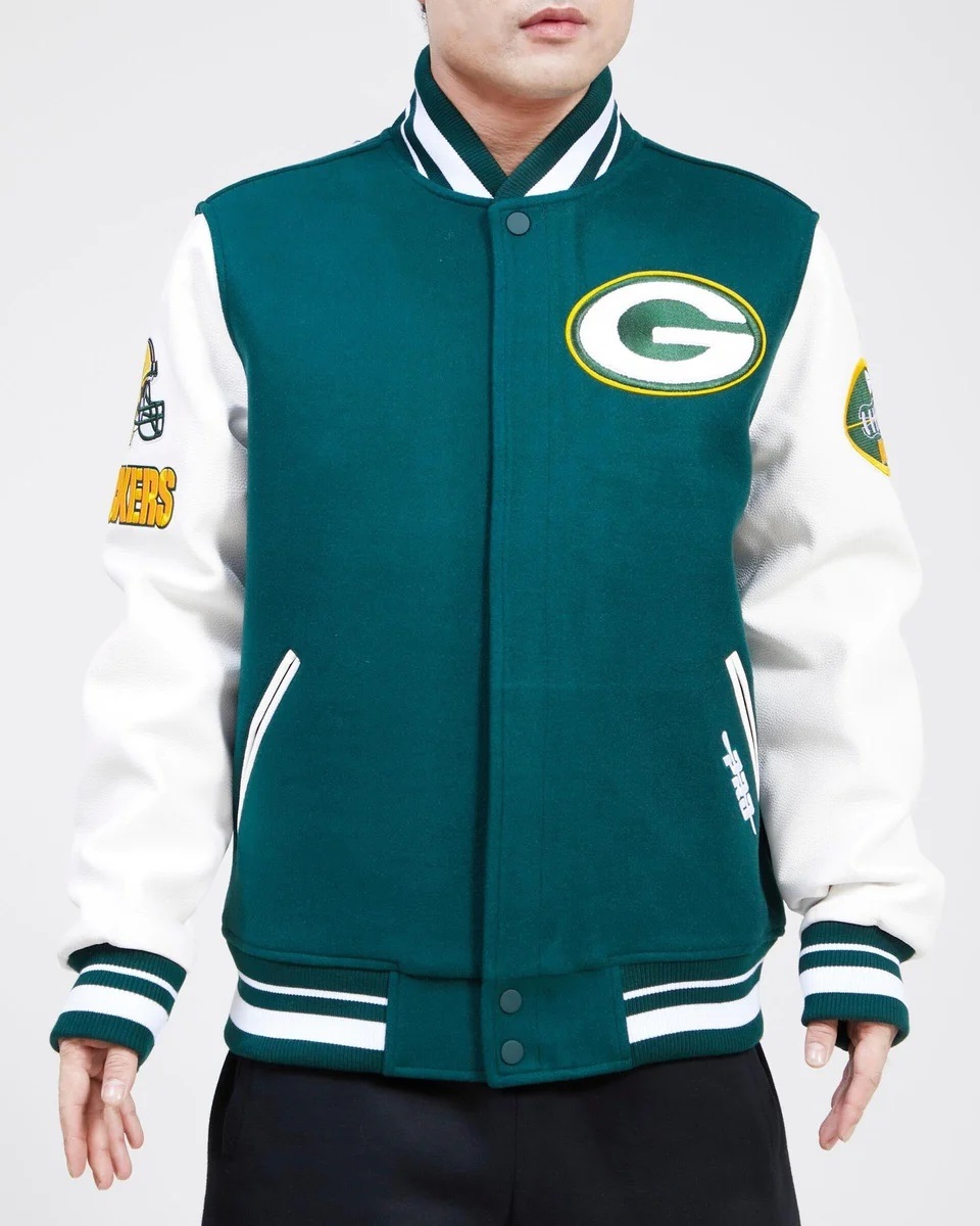 Green Bay Packers Old English Wool Varsity Jacket