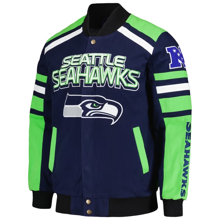 Seattle Seahawks Power Forward Racing Full-Snap Jacket