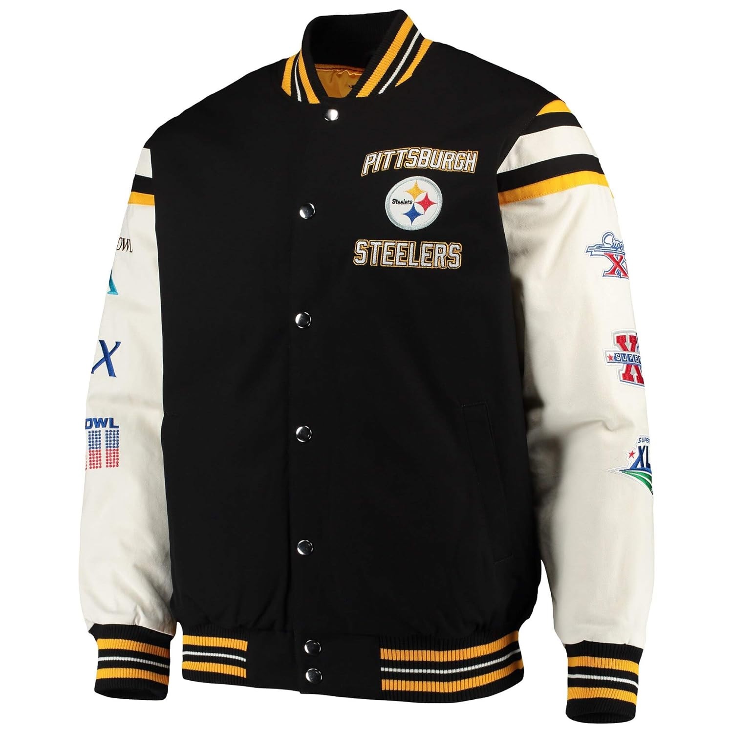 Super Bowl Champions Pittsburgh Steelers Black Letterman Jacket