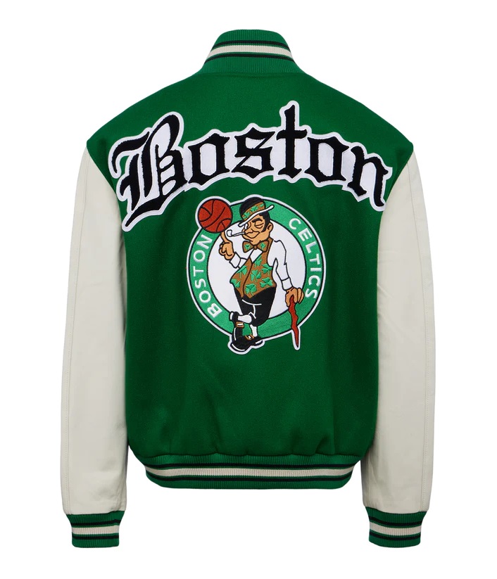 Boston Celtics Green And White Varsity Jacket