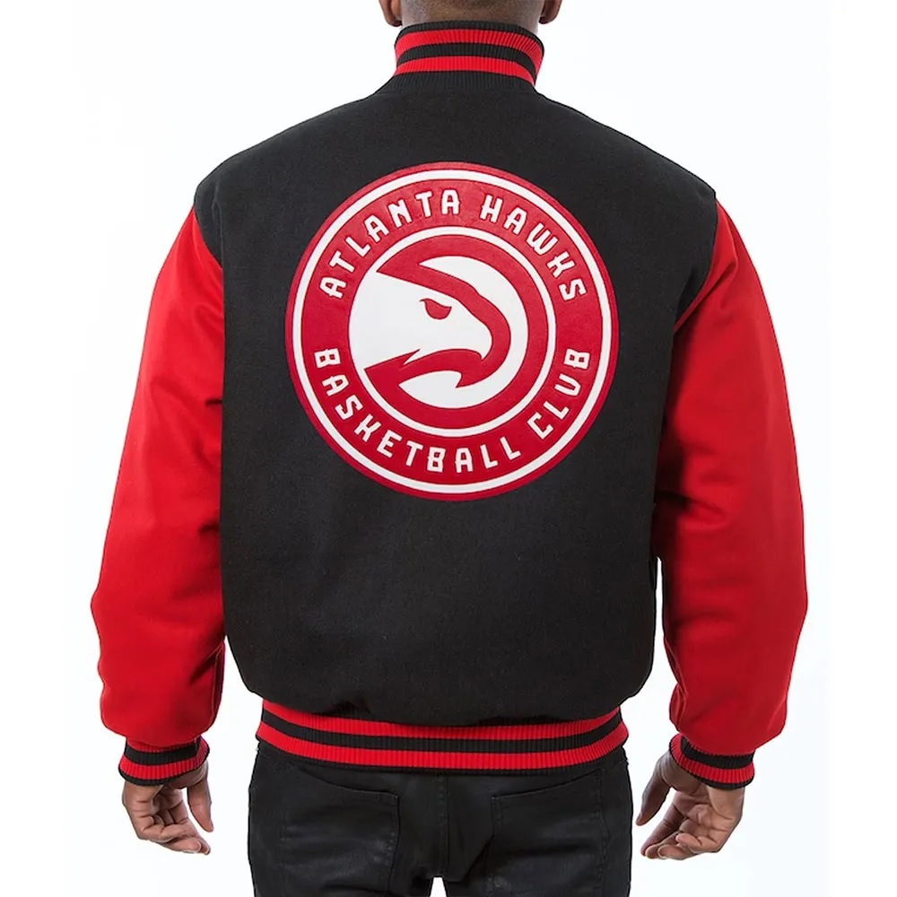 Atlanta Hawks Red and Black Varsity Wool Jacket