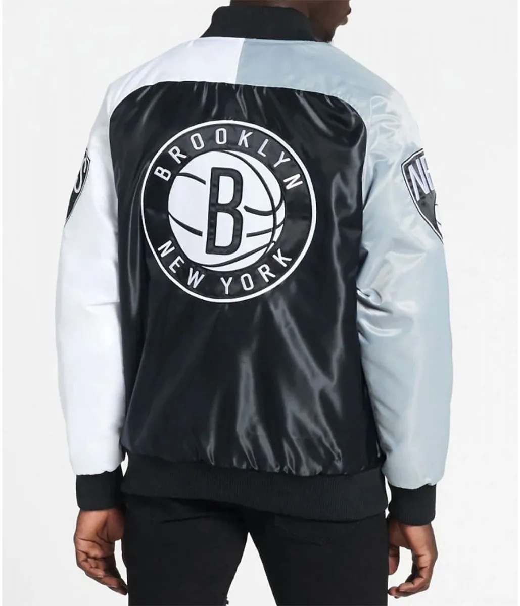 Brooklyn Nets Remix Satin Color-Block Jacket
