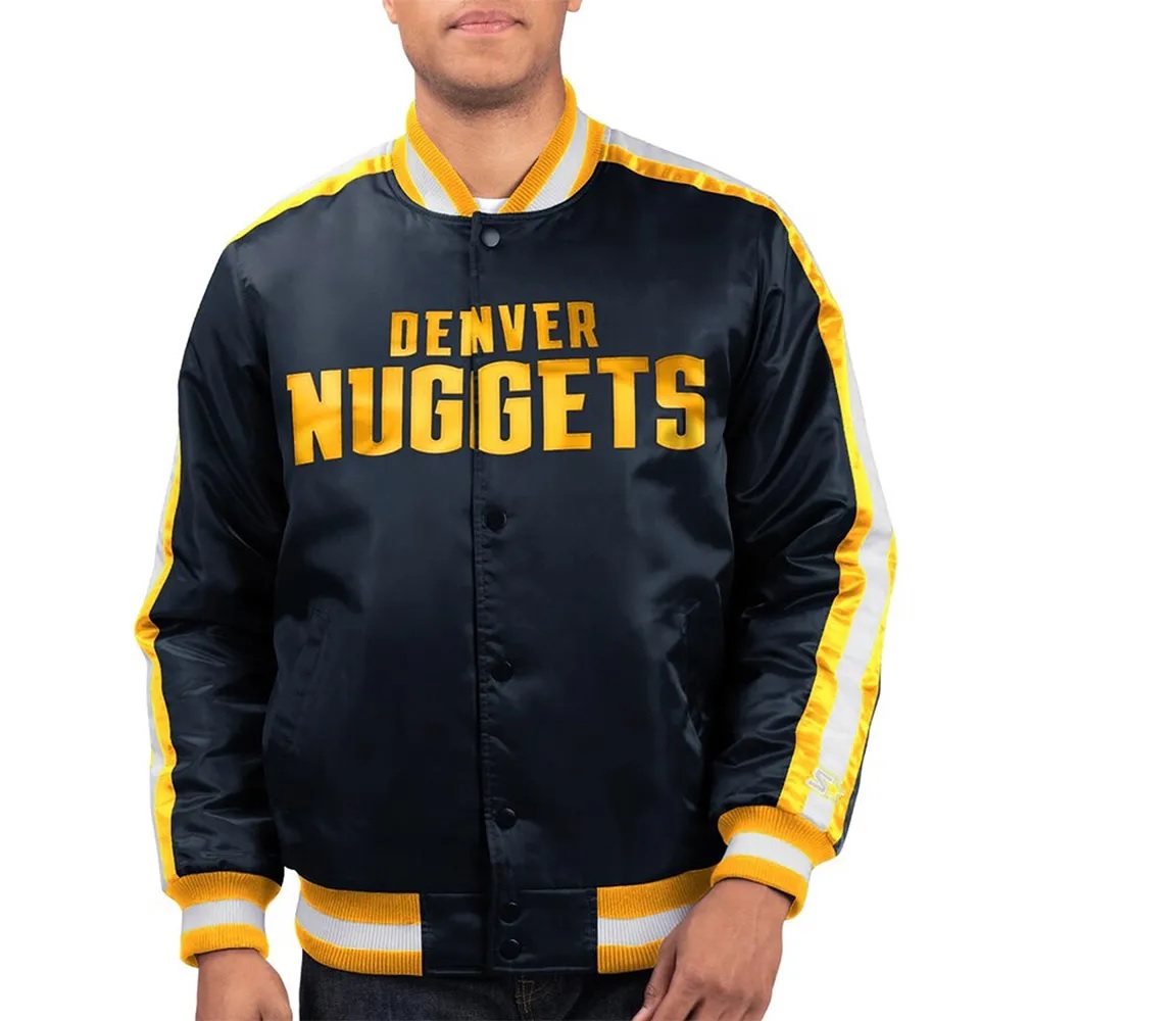 Denver Nuggets Offensive Navy Varsity Satin Jacket