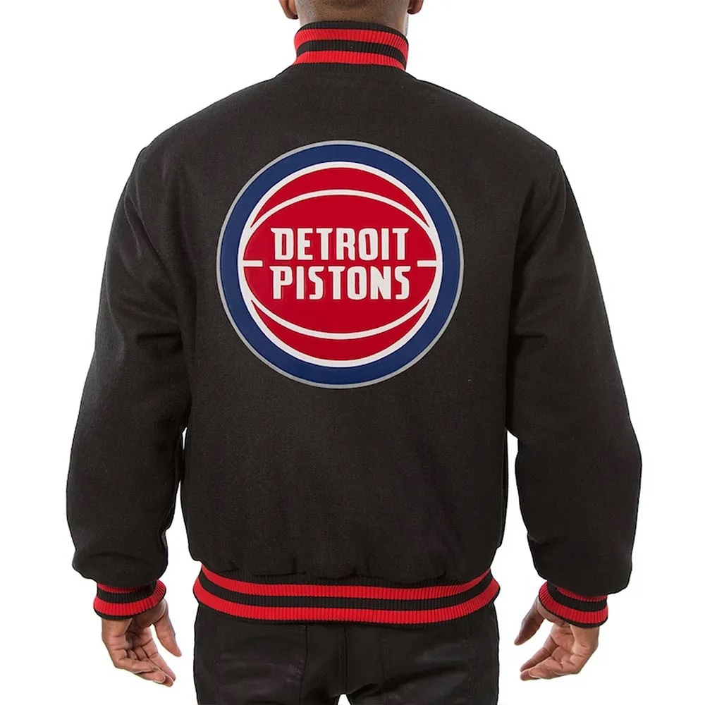 Detroit Pistons Varsity Black Wool Jacket