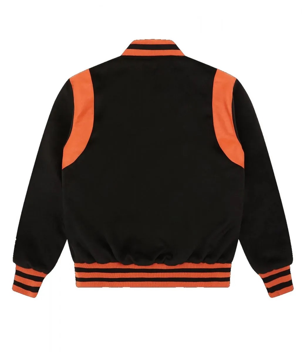 Icecream BBC Embroidered Black Varsity Jacket