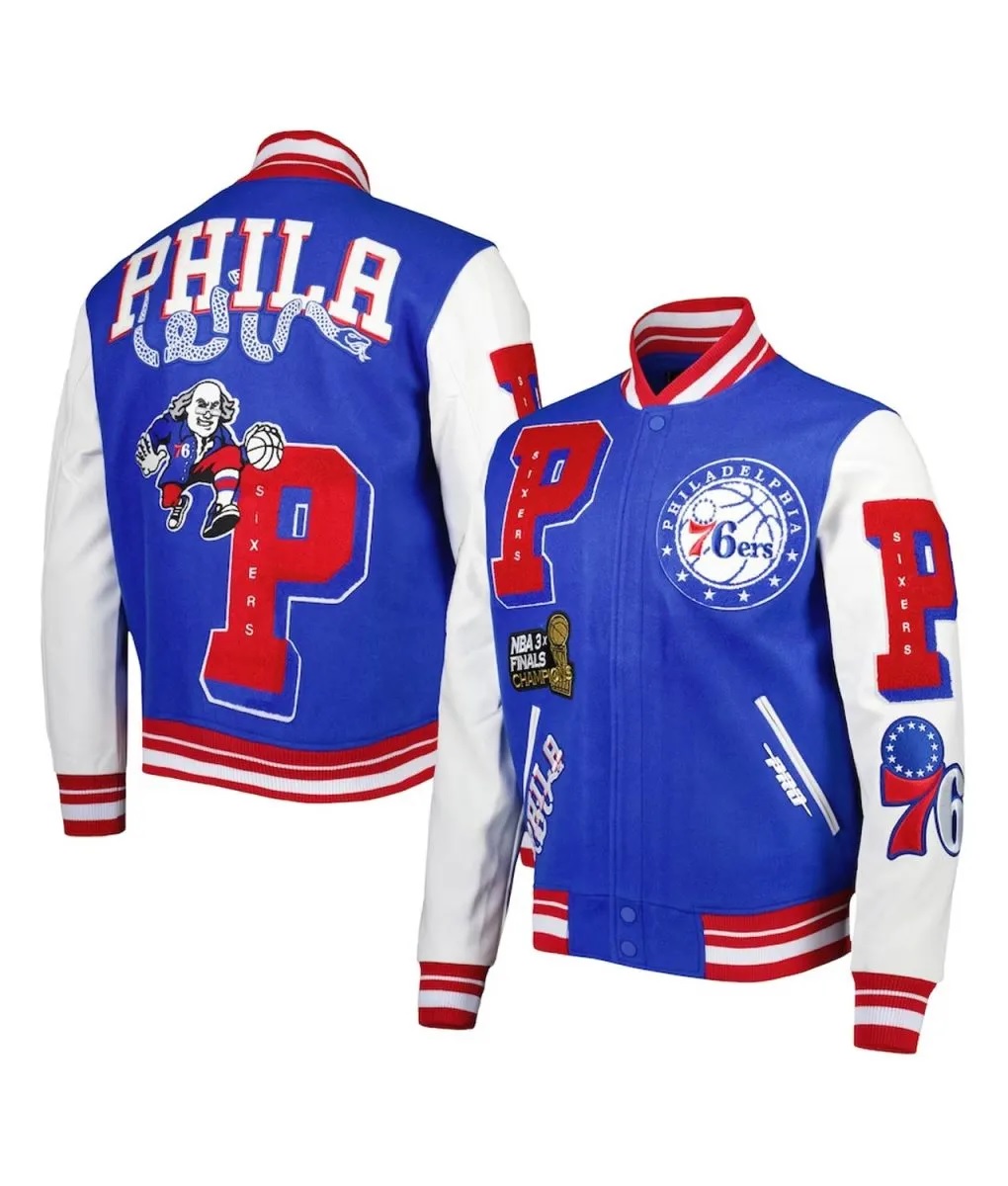 Mash Up Philadelphia 76ers Capsule Royal Varsity Jacket
