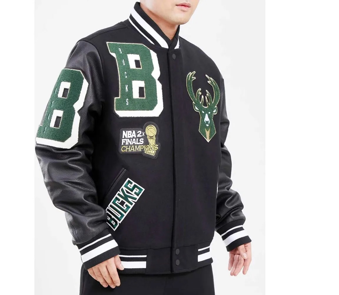 Mashup Milwaukee Bucks Varsity Black Jacket