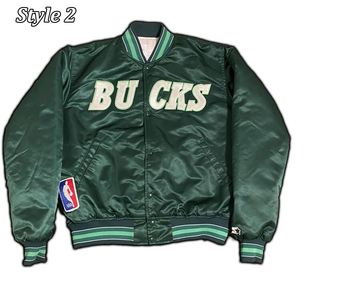 Milwaukee Bucks Ambassador Green and White Satin Jacket