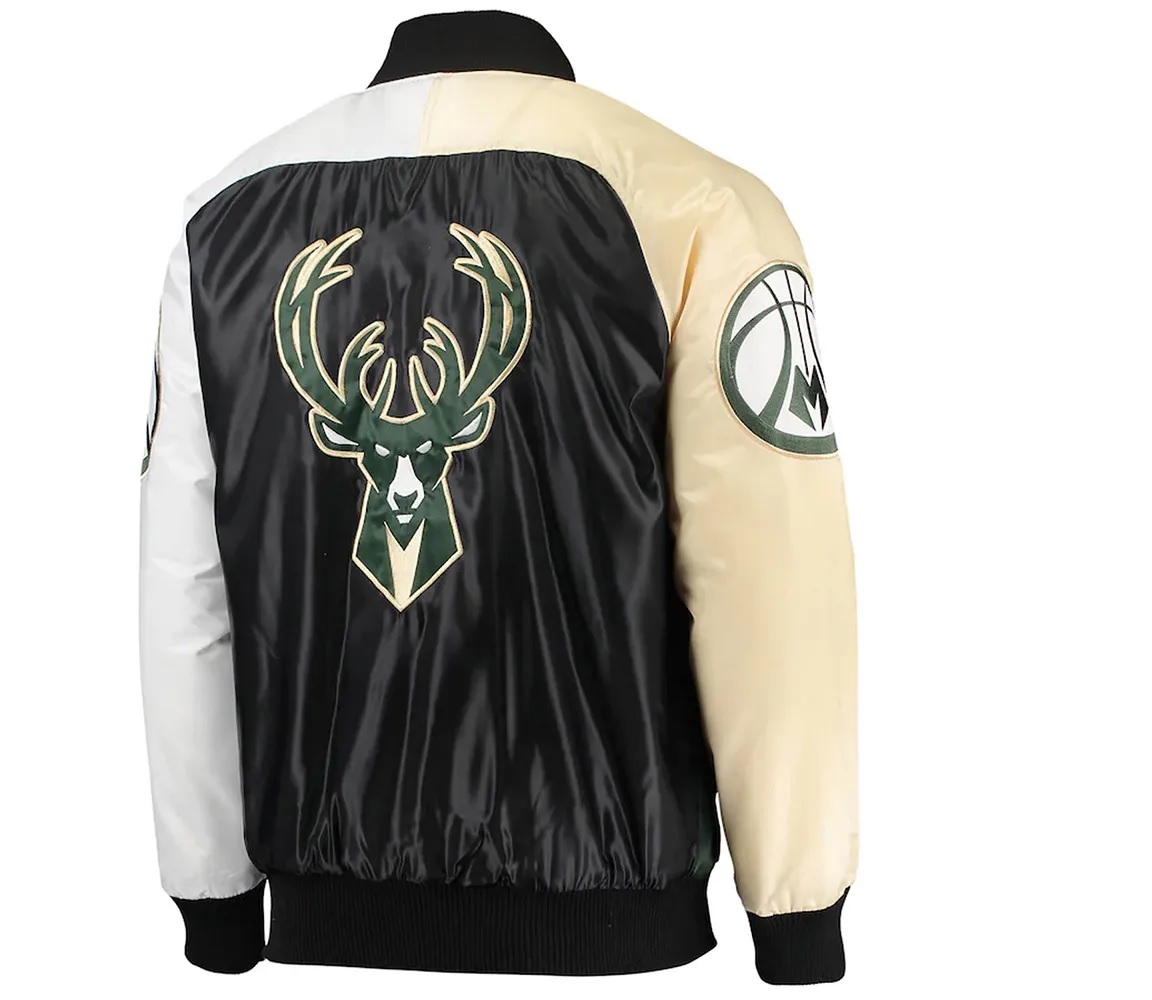 Milwaukee Bucks Tricolor Remix Satin Jacket