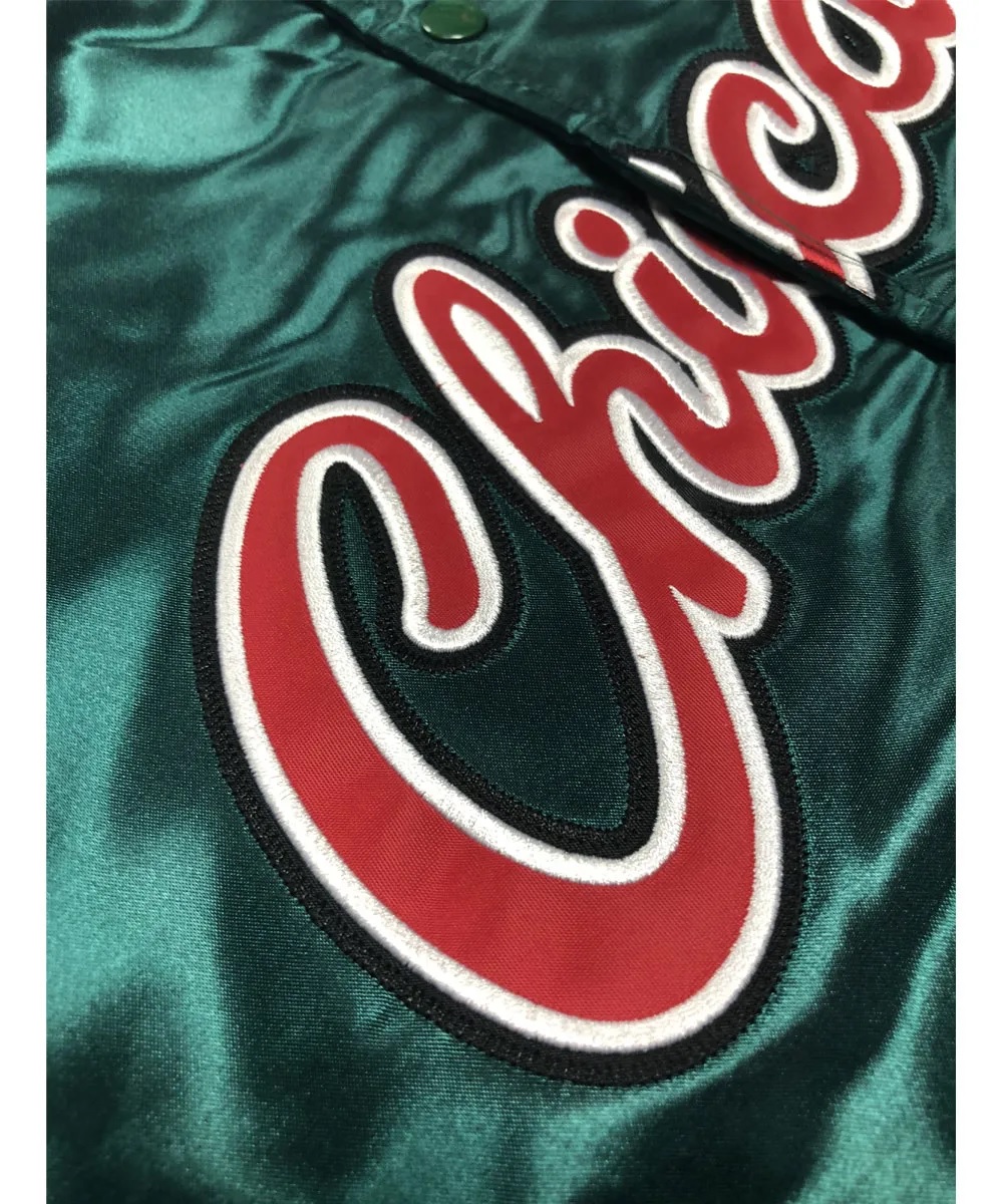 Satin Chicago Bulls Green Jacket