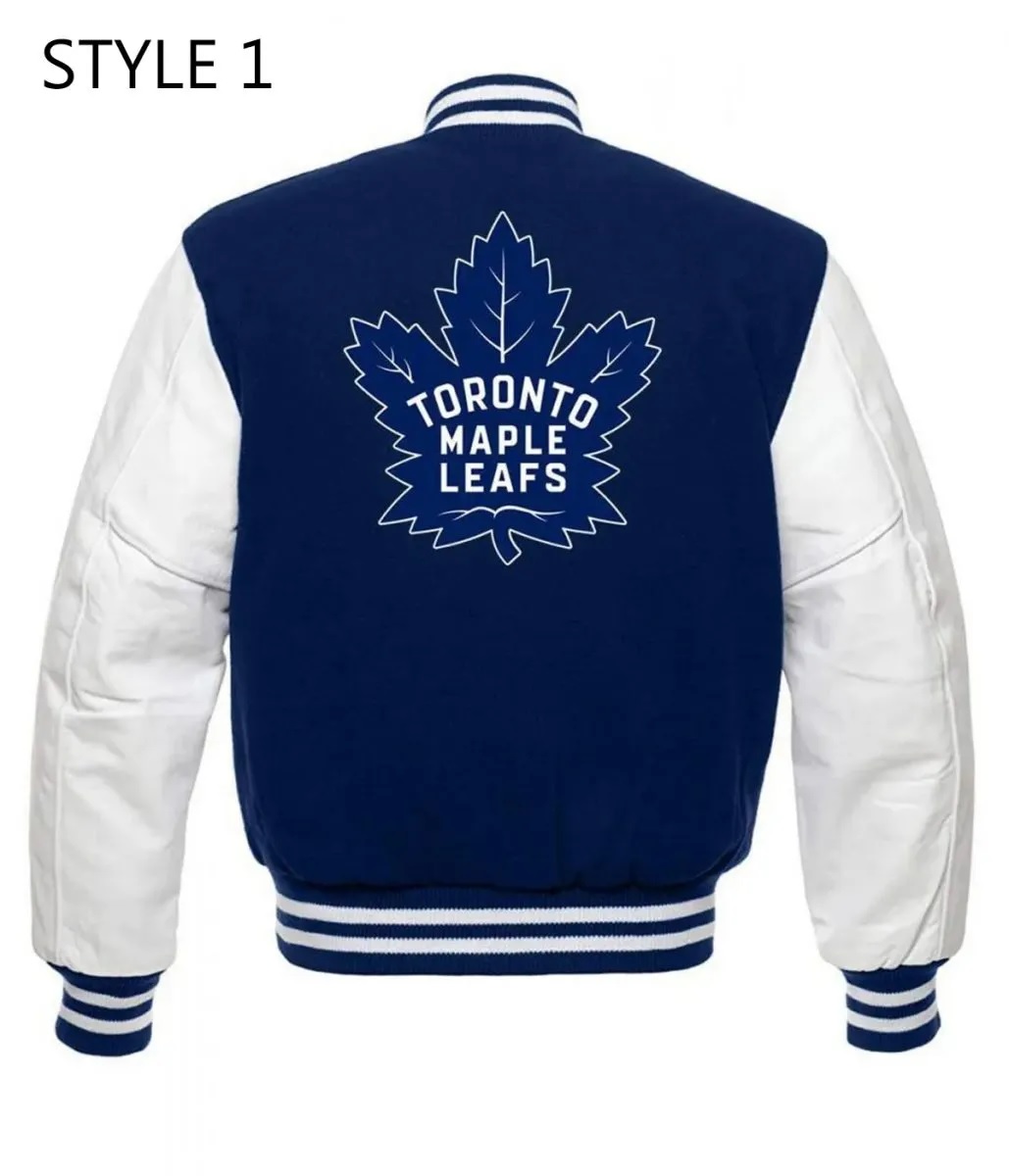 Toronto Maple Leafs NHL Letterman Blue and White Jacket