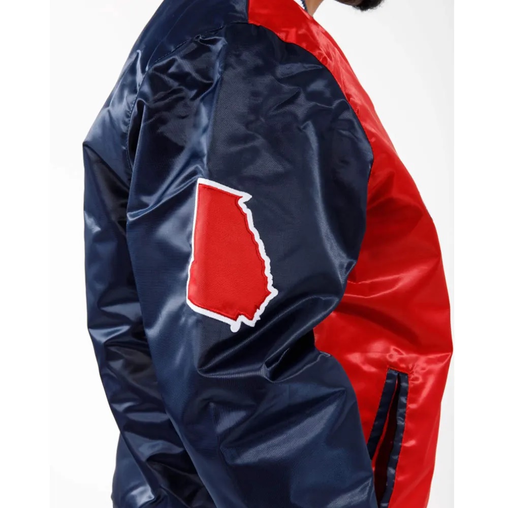 Atlanta Braves Starter Red and Blue Satin Jacket