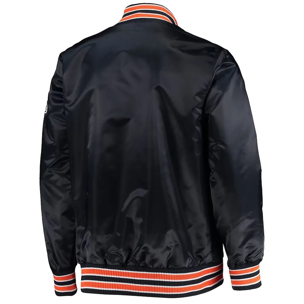 Black The Diamond Chicago Bears Retro Satin Jacket