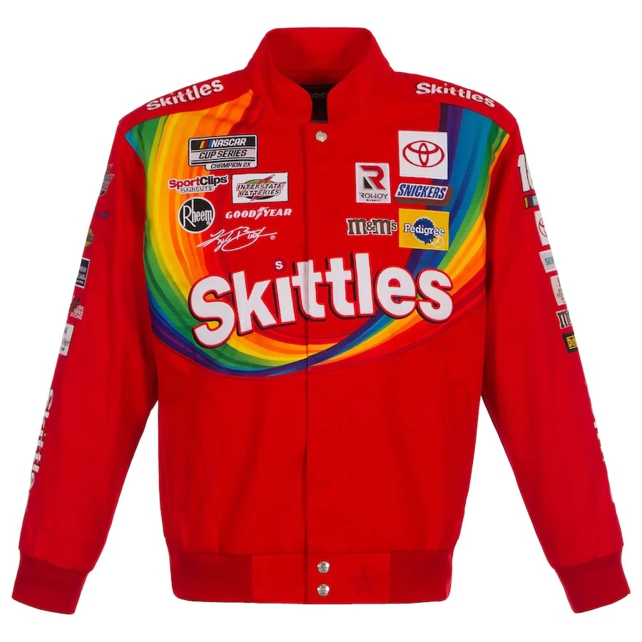 Kyle Busch Skittles Full-Snap Twill Jacket - Red