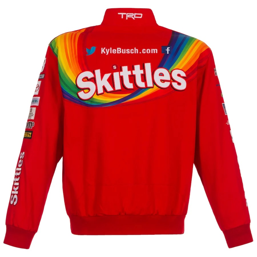Kyle Busch Skittles Full-Snap Twill Jacket - Red