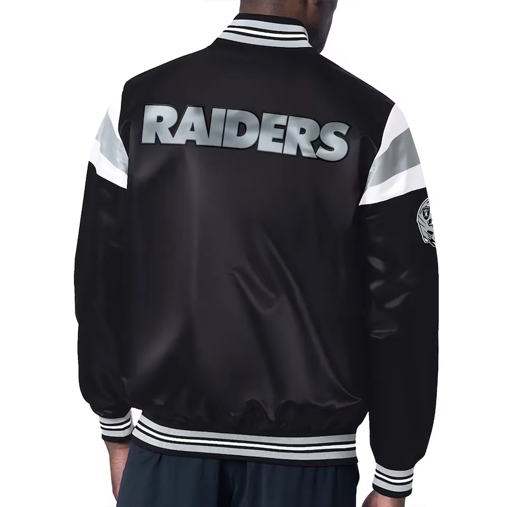 Las Vegas Raiders Midweight Black Satin Jacket