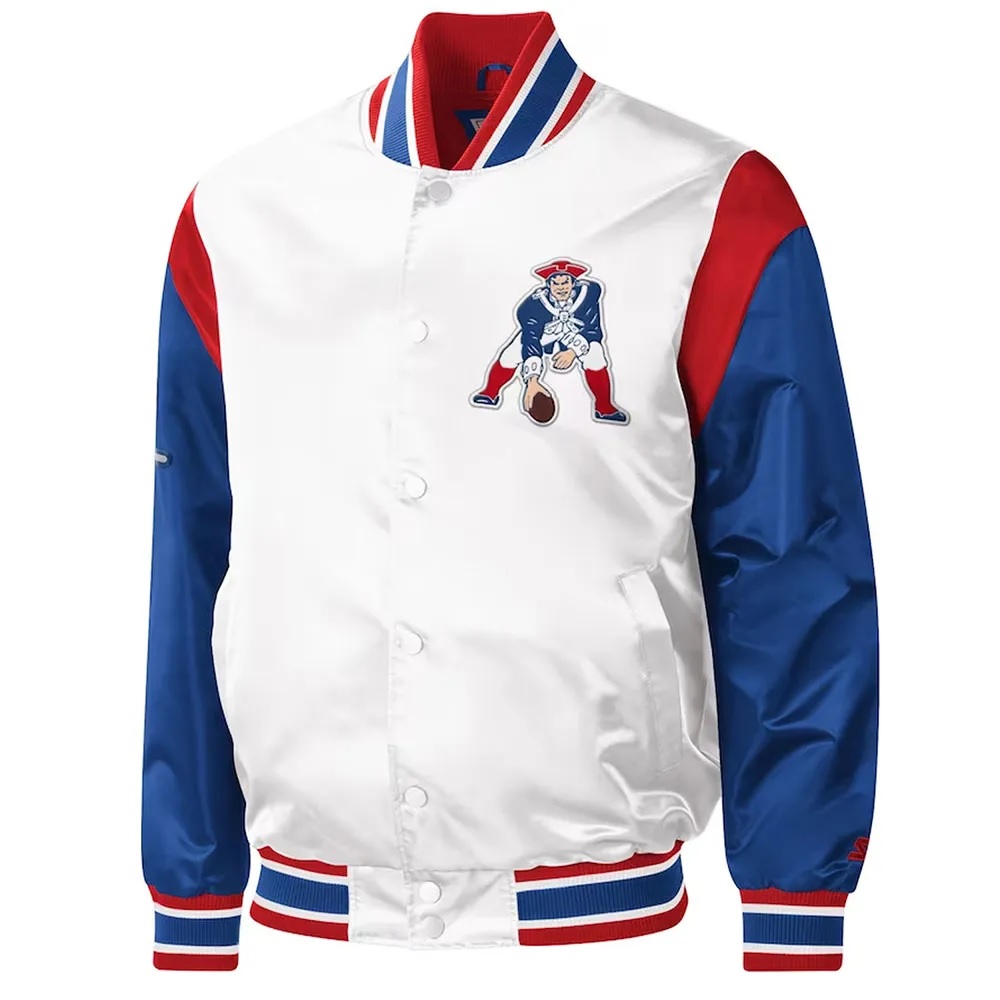 New England Patriots Shutout Throwback Red Satin Jacket