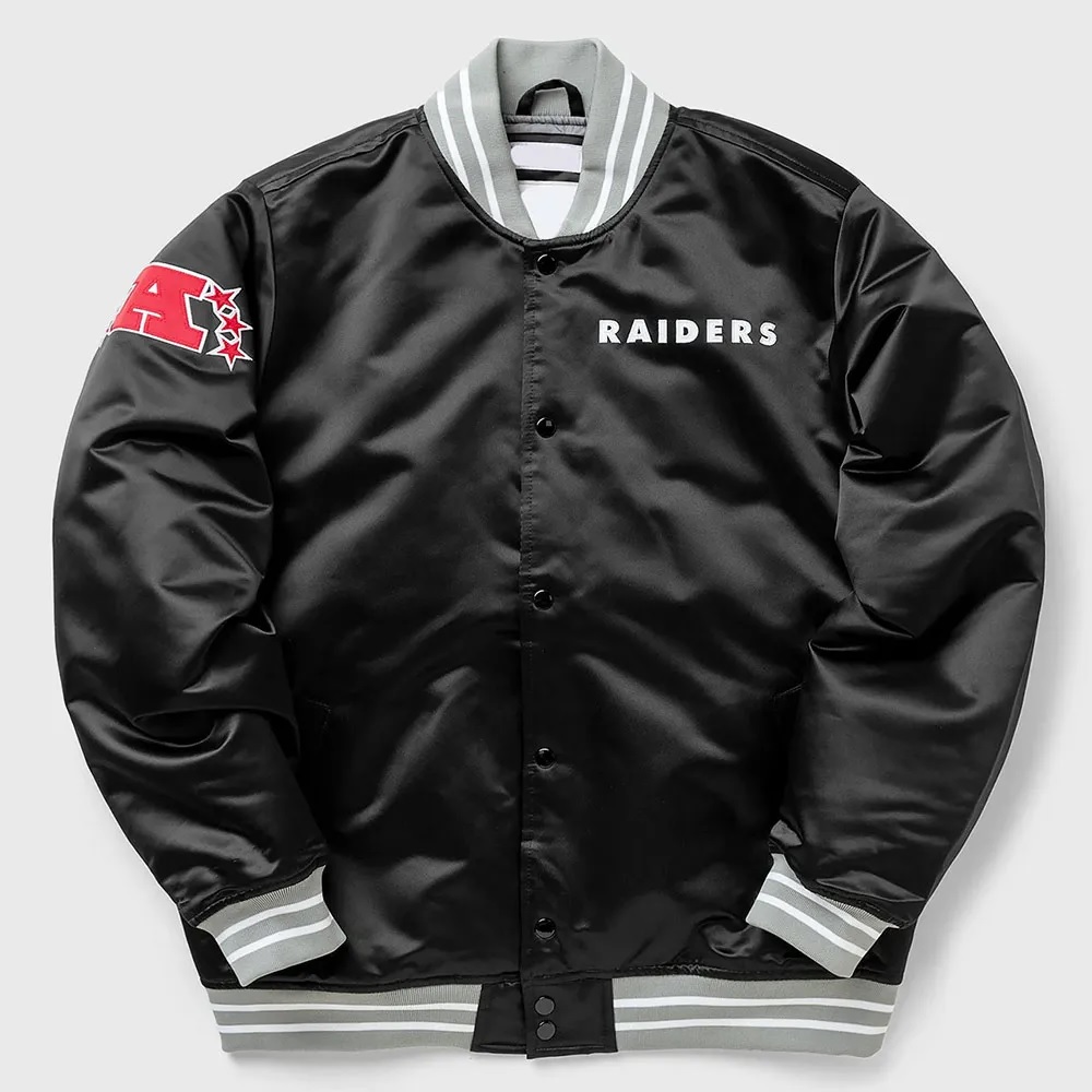 Oakland Raiders Heavyweight Black Satin Jacket