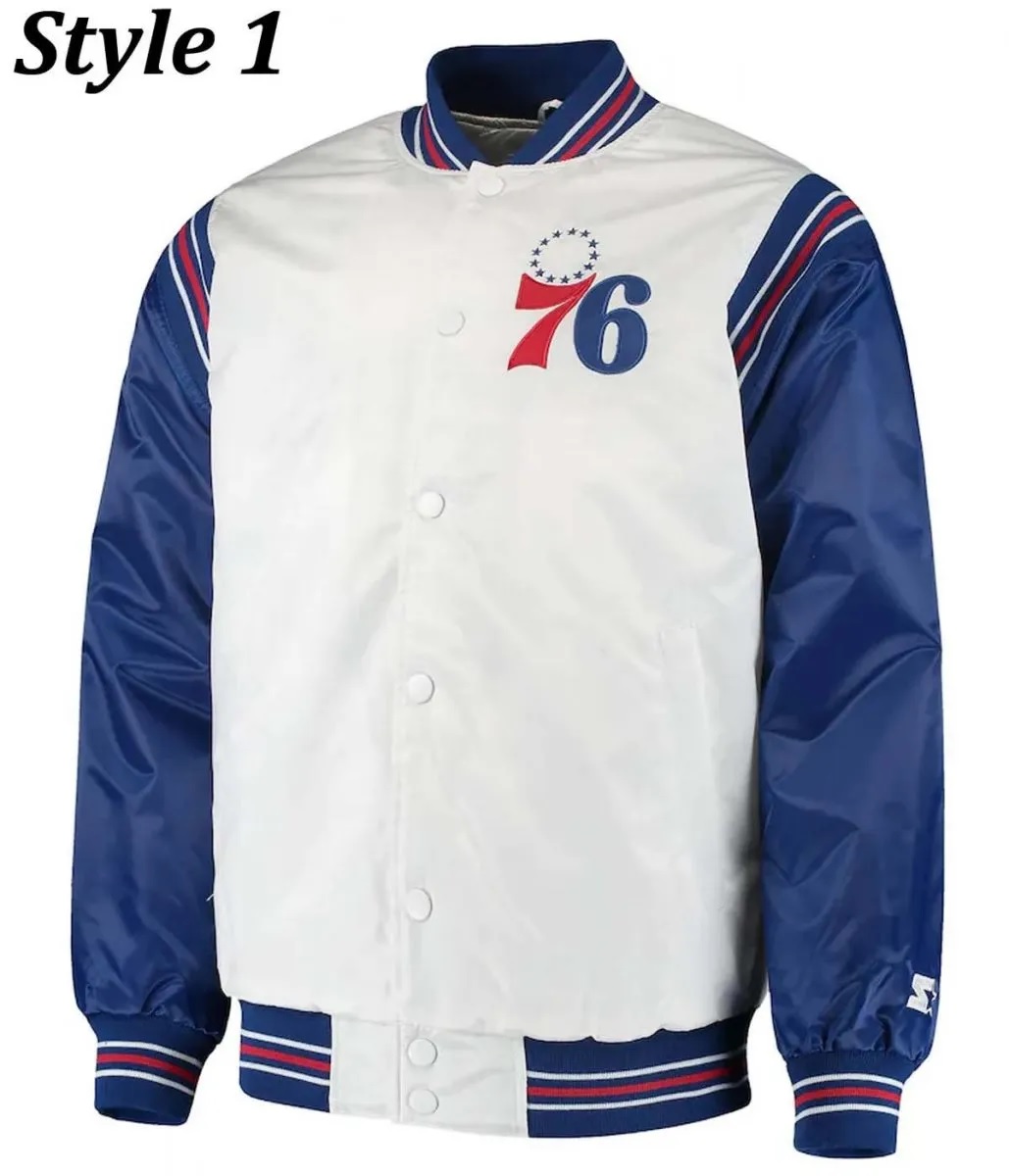 Renegade Philadelphia 76ers Full-Snap Satin Jacket