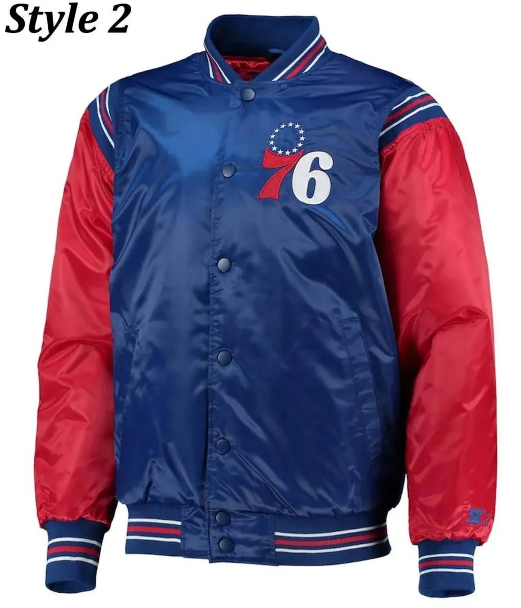 Renegade Philadelphia 76ers Full-Snap Satin Jacket
