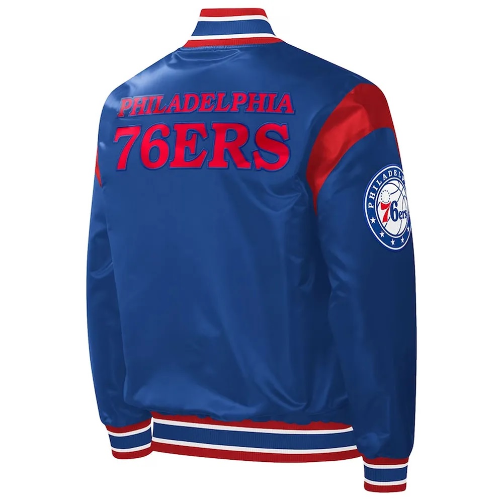 Royal Philadelphia 76ers Force Play Satin Jacket
