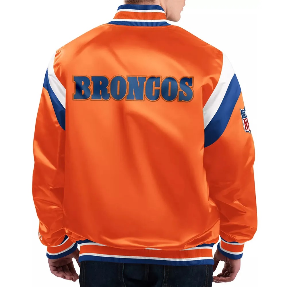 Shutout Throwback Denver Broncos Orange Satin Jacket