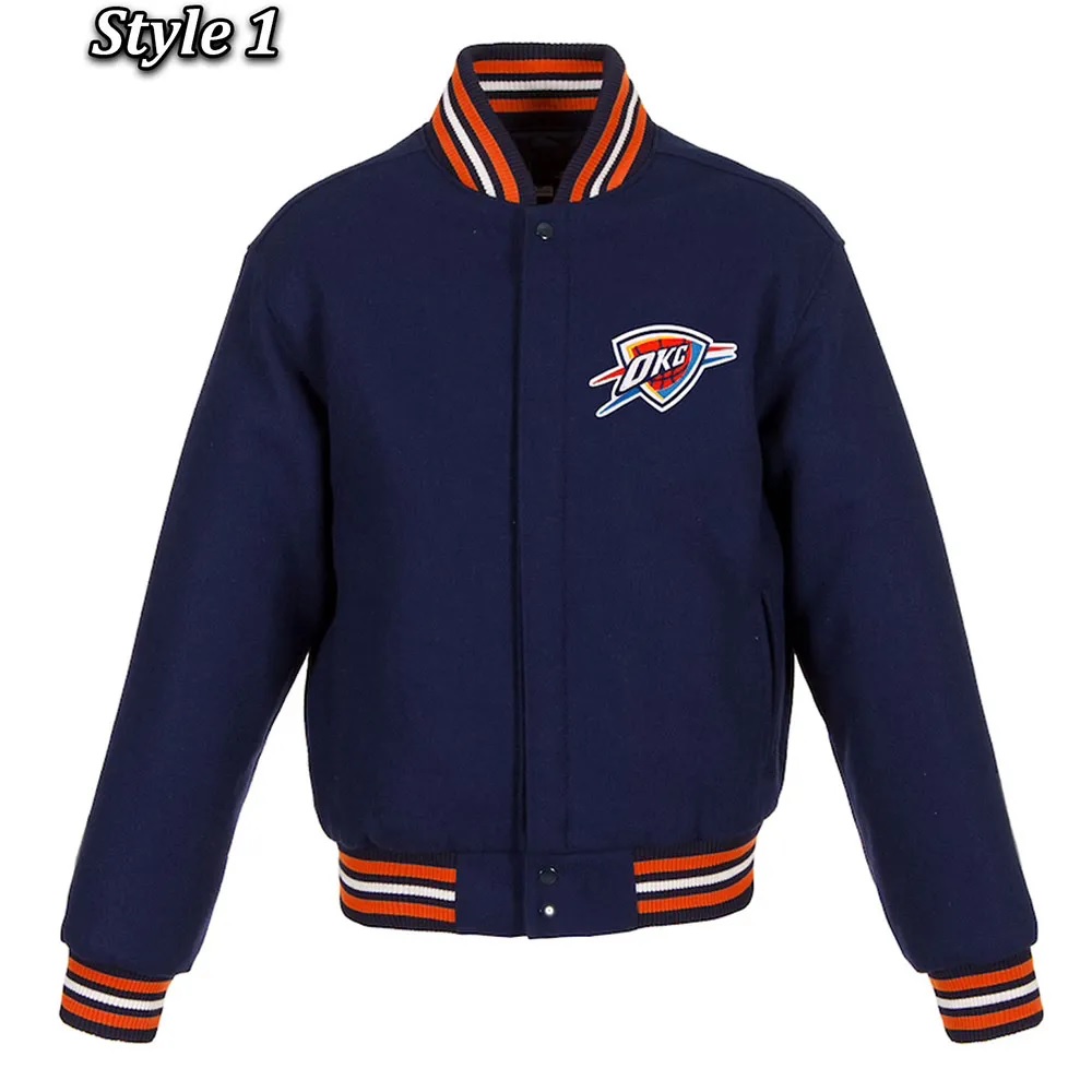 Varsity Oklahoma City Thunder Navy Wool Jacket