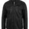 Men's Distressed Black Leather Biker Jacket with Quilted Shoulders