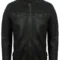 Men's Distressed Rub-Off Leather Biker Jacket with Quilted Shoulders