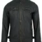 Men's Rub-Off Leather Biker Jacket with Quilted Shoulders