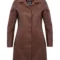 Women’s Brown Leather Coat – Genuine Lambskin Vintage Long Jacket