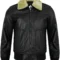 Men’s Black Shearling Leather Jacket – Real Lambskin Bomber Style