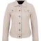 Real Lambskin Beige Trucker Jacket – Vintage Style for Women