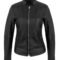 Womens Black Women’s Cafe Racer Leather Jacket Real Lambskin Motorcycle