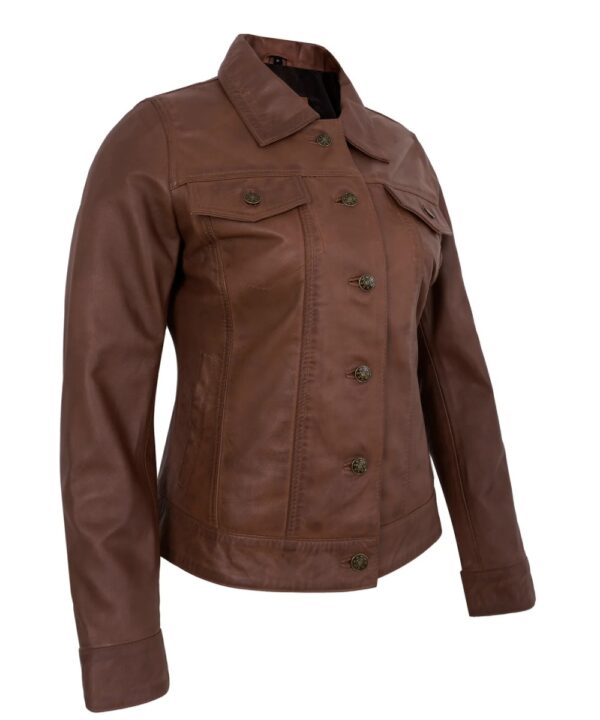 Vintage-Style Brown Leather Jacket