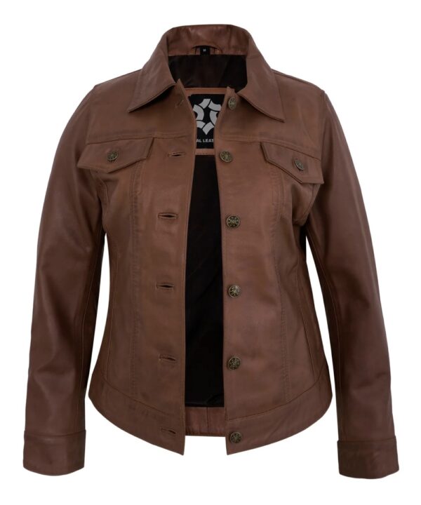 Vintage-Style Brown Leather Jacket