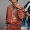 BMF Lil Meech Brown Velvet Bomber Jacket