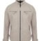 Beige Leather Motorcycle Jacket – Men's Biker Style with Quilted Shoulders