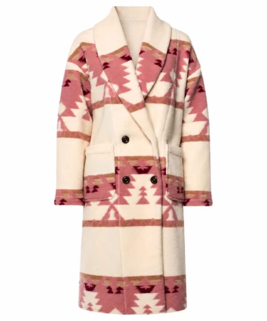 Beth Dutton Yellowstone Blush Pink Winter Coat